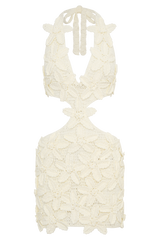 Jaylene Floral Crochet Mini Dress - White