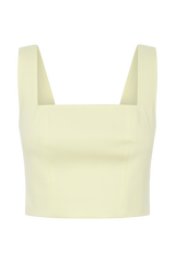Josephine Crop Top With Open Back - Lemon