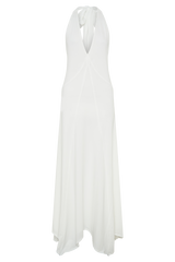 Juliet Slinky Maxi Dress With Scarf - White