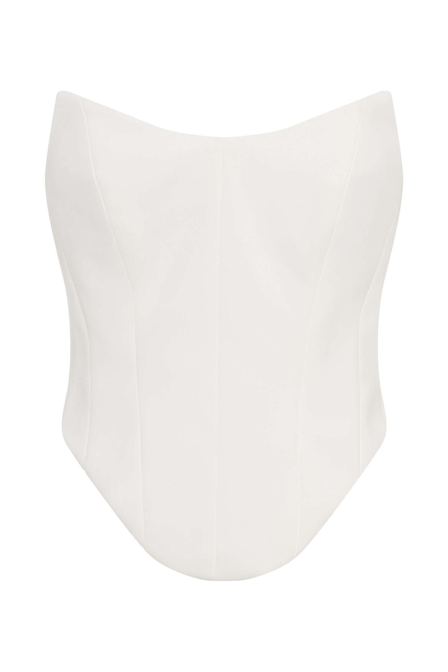 Karina Strapless Scuba Corset - White