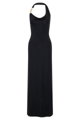 Khanh Slinky Halter Maxi Dress - Black