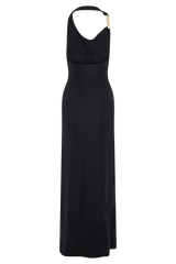 Khanh Slinky Halter Maxi Dress - Black