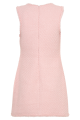Lea Tweed Sleeveless Mini Dress - Baby Pink