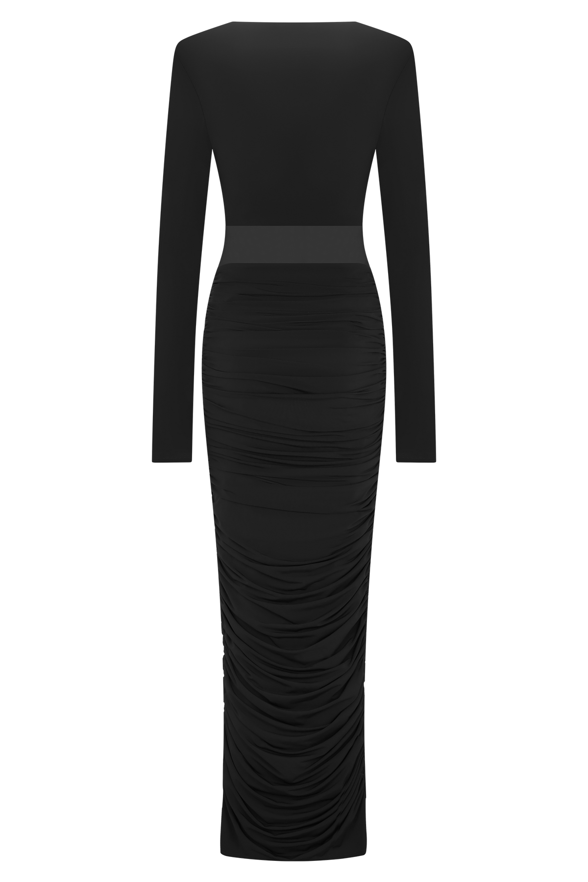 Louanne Slinky Long Sleeve Maxi Dress - Black