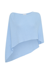 Loura One Shoulder Knit Cape Top - Cornflower Blue
