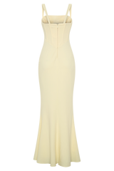 Luella Crepe Corset Maxi Dress - Lemon