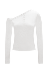 Maelle Off Shoulder Long Sleeve Top - Ivory