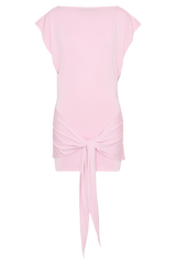 Maiara Shortsleeve Slinky Tie Mini Dress - Pink
