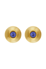 Maisie Round Gemstone Earrings - Gold