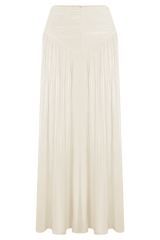 Makena Gathered Midi Skirt - Opal White