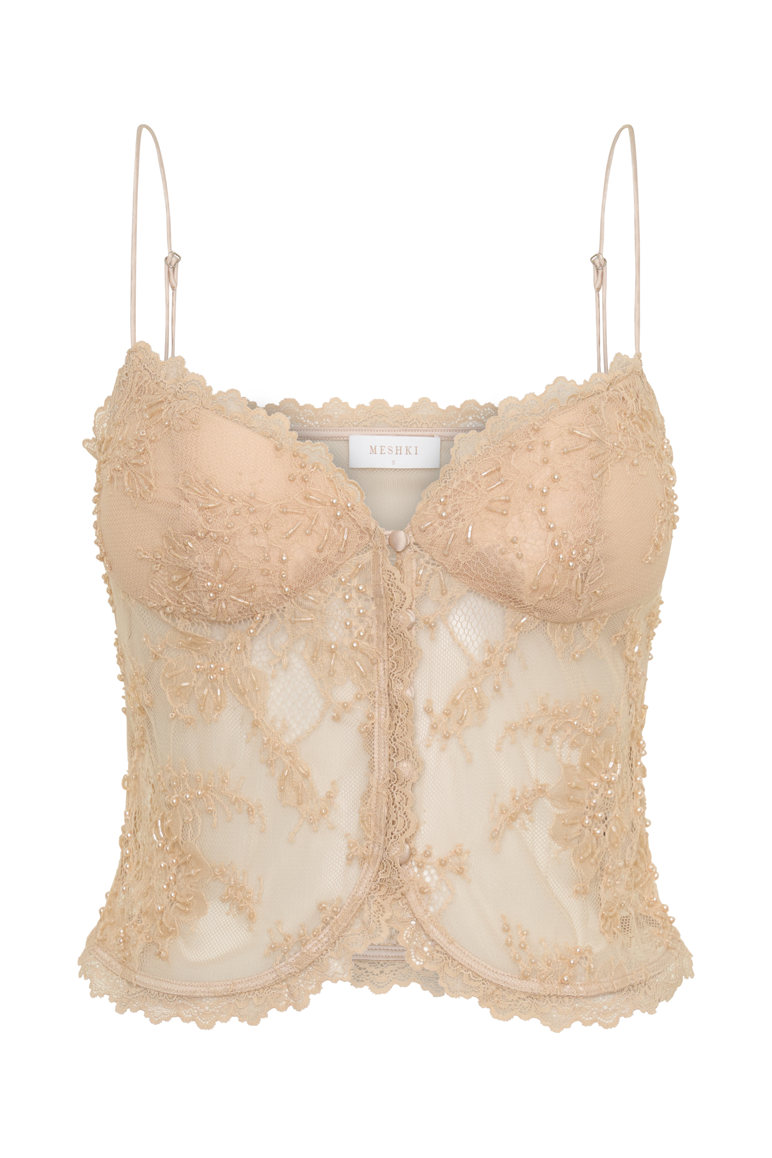 Marcelle Sweetheart Lace Top - Blush Rose Gold