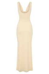 Marta Slinky Cowl Maxi Dress - Lemon