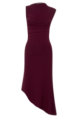 Milasandra Pleated Knit Dress - Plum