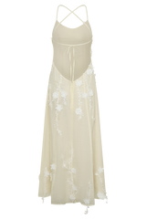 Odette Floral Lace Midi Dress - Buttermilk