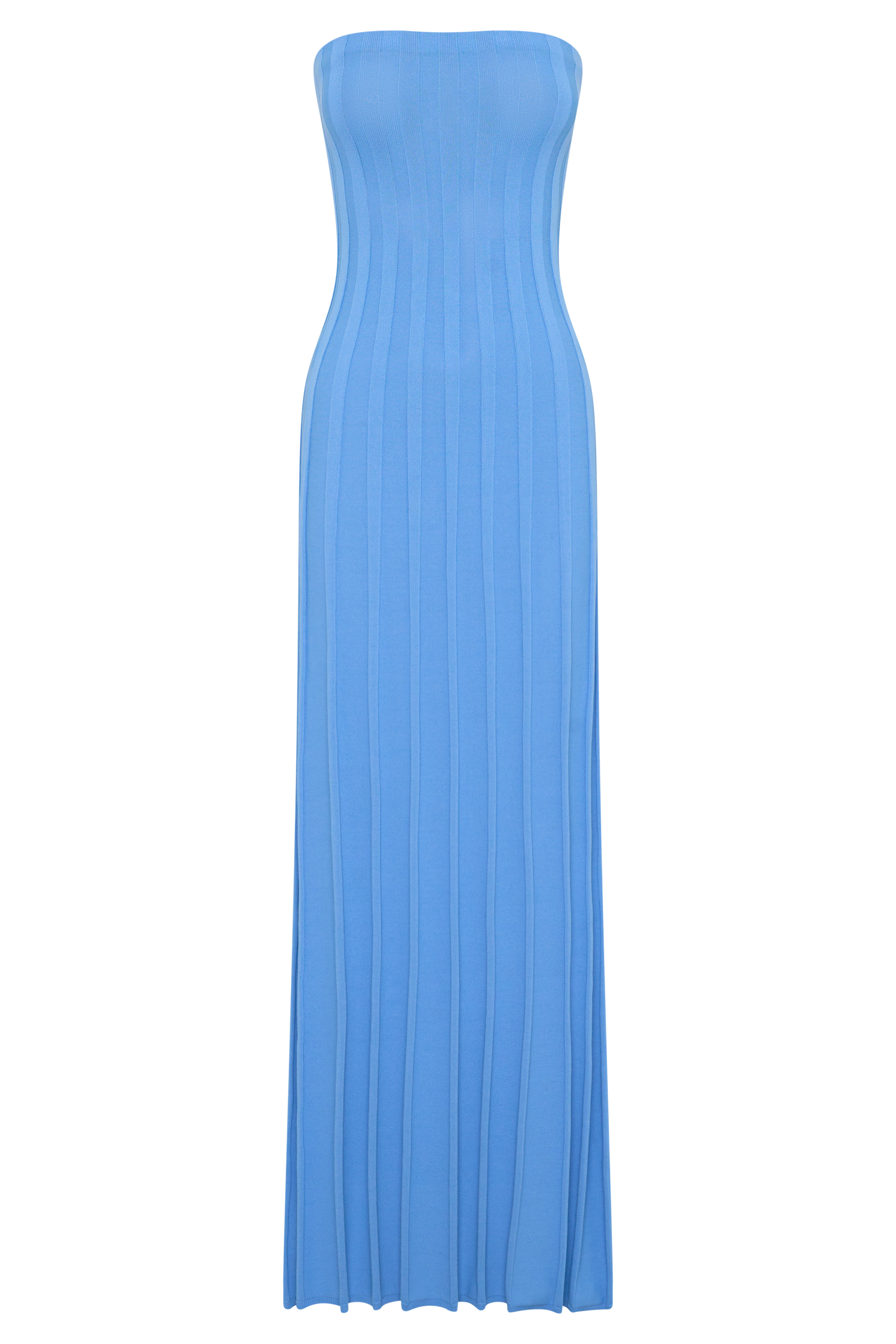 Pia Ribbed Strapless Maxi Dress - Periwinkle