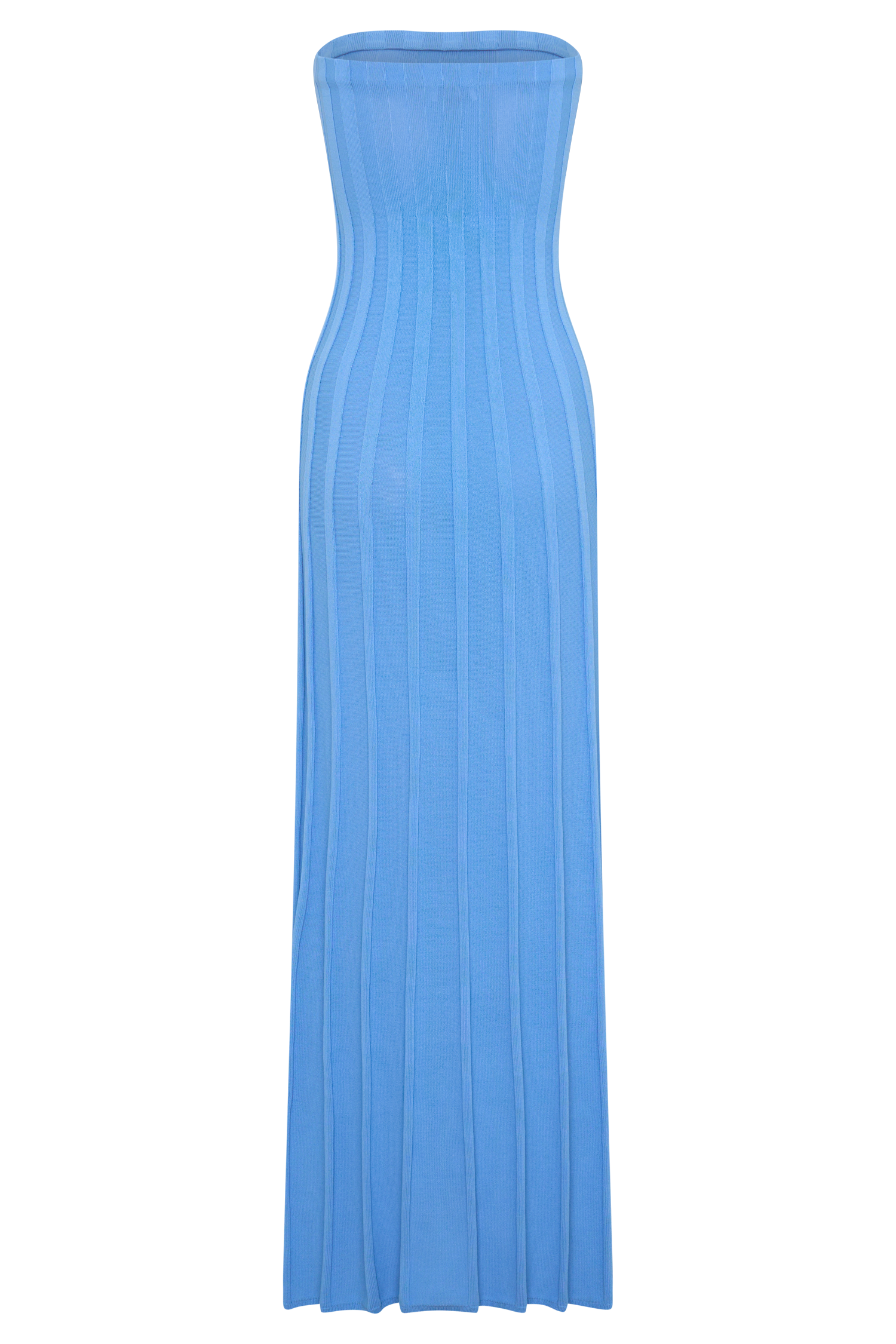 Pia Ribbed Strapless Maxi Dress - Periwinkle