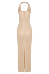 Phi Multi-Wear Cowl Diamante Maxi Dress - Gold