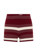 Philly Stripe Knit Short - Burgundy/Cream