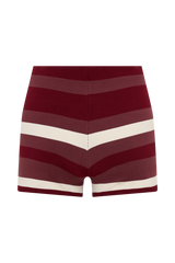 Philly Stripe Knit Short - Burgundy/Cream