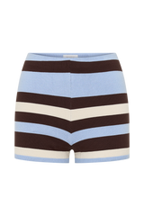 Philly Stripe Knit Short - Chocolate/Blue