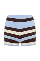 Philly Stripe Knit Short - Chocolate/Blue