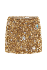 Porter Hand Beaded Mini Skirt - Gold
