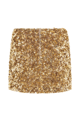 Porter Hand Beaded Mini Skirt - Gold