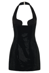 Raina Diamante Halter Mini Dress - Black