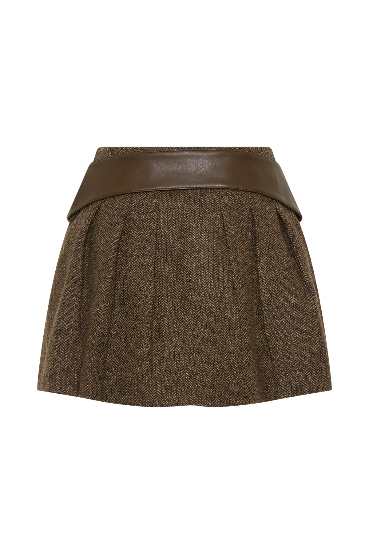Romy Mini Skirt With Hardware - Herringbone