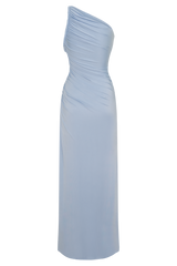 Ryn Twisted One Shoulder Maxi Dress - Sky Blue
