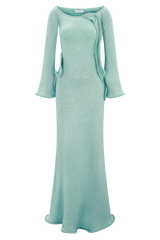 Sandrine Lurex Knit Maxi Dress - Aqua