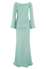 Sandrine Lurex Knit Maxi Dress - Aqua
