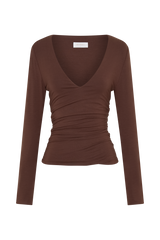 Sari Long Sleeve Modal Top - Chocolate