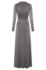 Scarlet Lurex Cowl Maxi Dress - Silver