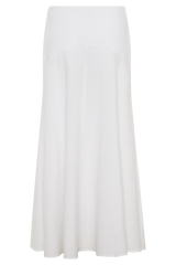Selma Curved Waist Midi Skirt - White