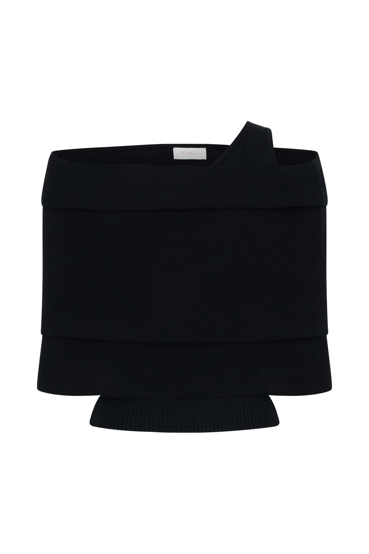 Sierra Asymmetrical Cashmere Blend Knit Top - Black