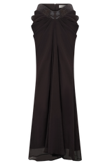 Siren Satin And Diamante Maxi Skirt - Dark Chocolate