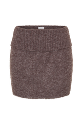 Skylaine Knit Mini Skirt - Brown Marle
