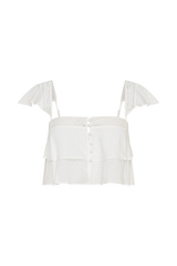 Skylar Lace Sleeveless Crop Top - White