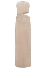 Starla Strapless Diamante Maxi Dress - Gold