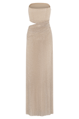 Starla Strapless Diamante Maxi Dress - Gold
