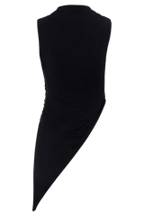 Suong High Neck Gathered Top - Black