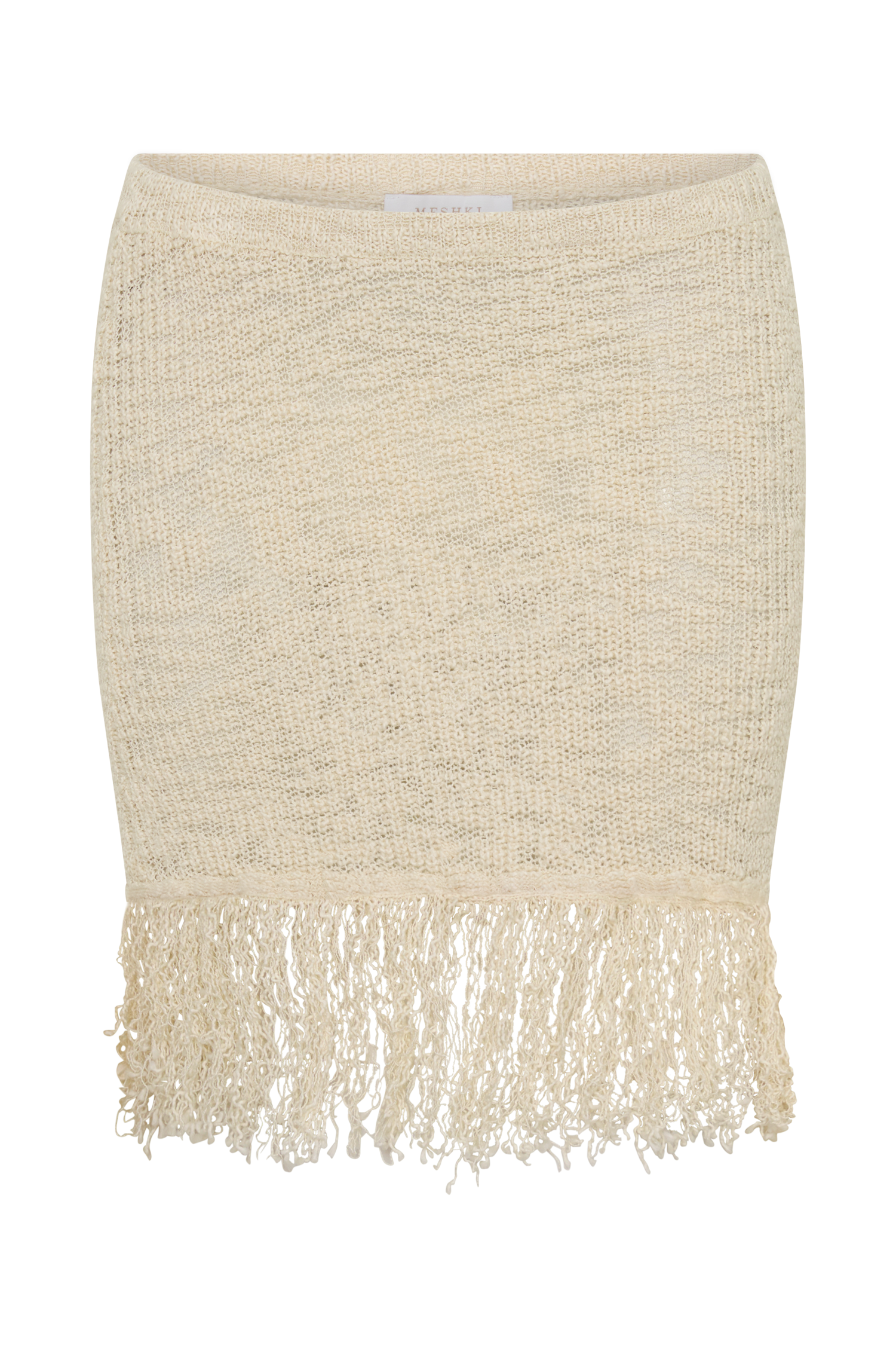 Tabitha Fringe Knit Mini Skirt - Cream