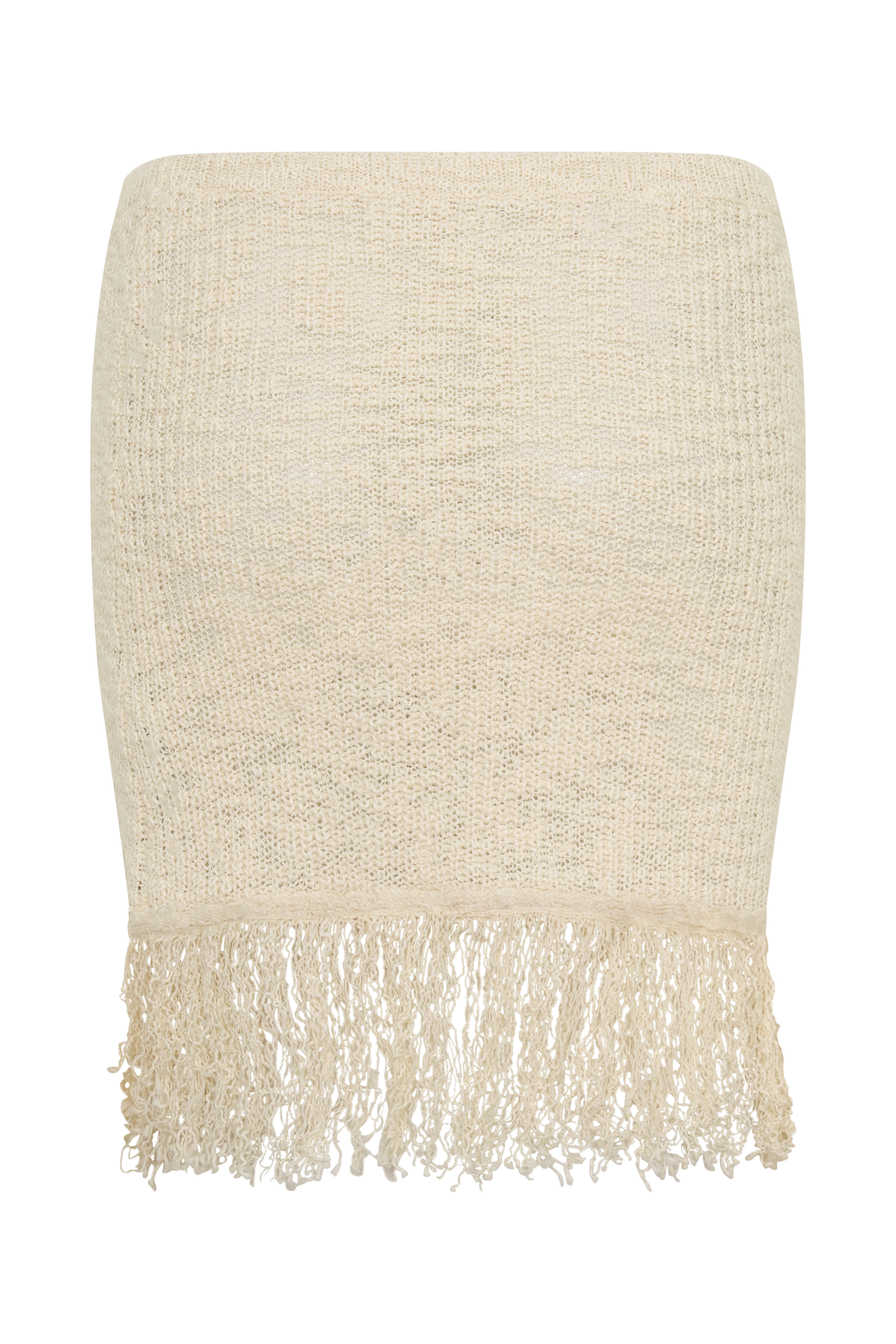 Tabitha Fringe Knit Mini Skirt - Cream