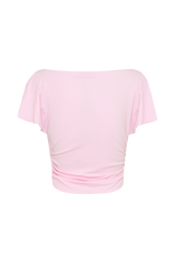 Talise Modal Flounce Short Sleeve Top - Ballet Pink