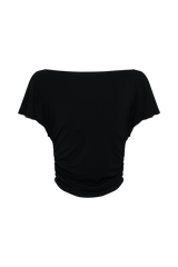 Talise Modal Flounce Short Sleeve Top - Black