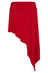 Talise Modal Hankie Midi Skirt - Red