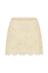 Tessa Broderie Mini Skirt - Lemon