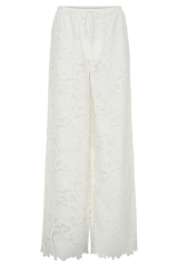 Tessa Broderie Straight Leg Pants - White
