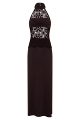 Tessie Knit & Crochet Maxi Dress - Dark Chocolate